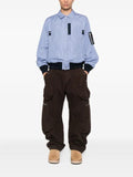 sacai striped panelled bomber jacket