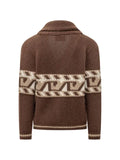 RAKKI jacquard-knit shawl-collar cardigan