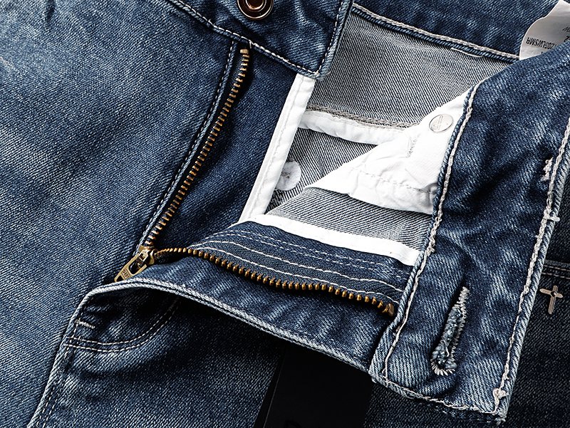 R+A Studded Distressed Blue Jeans
